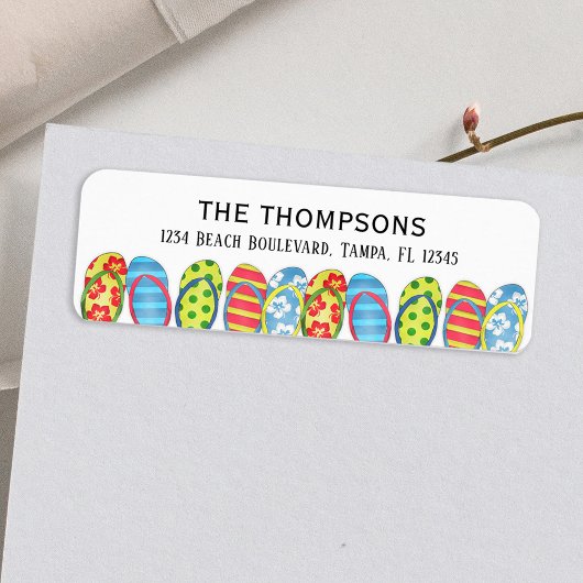 Beach Flip Flops farbenfrohe tropische Personalisi