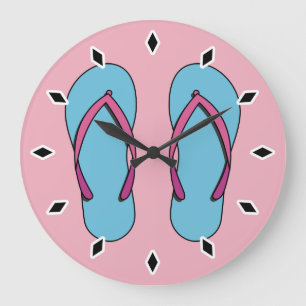 Beach Flip Flops Große Wanduhr