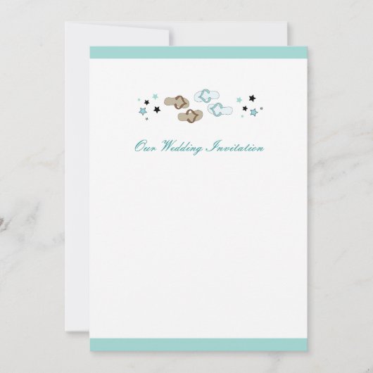 Beach Flip Flops Hochzeit Einladung (Vorderseite)