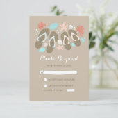 Beach Flip Flops Hochzeit RSVP Karten (Stehend Vorderseite)