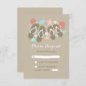 Beach Flip Flops Hochzeit RSVP Karten (Vorne/Hinten)