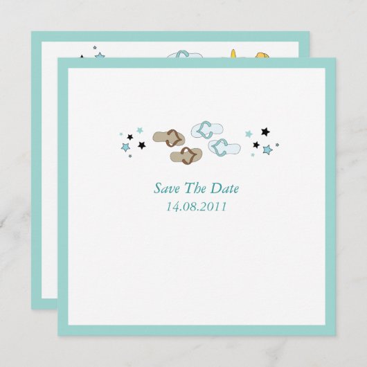 Beach Flip Flops Hochzeit speichern Sie das Datum Save The Date (Vorne/Hinten)