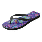 Beach Flip Flops, Lila Kaleidoskop Mandala Art Badesandalen (Schrägansicht)