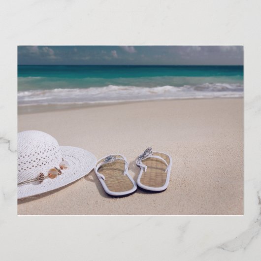 Beach Flip Flops ,Ocean Folien Feiertagspostkarte (Vorderseite)