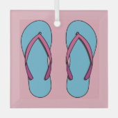 Beach Flip Flops Ornament Aus Glas (Vorderseite)