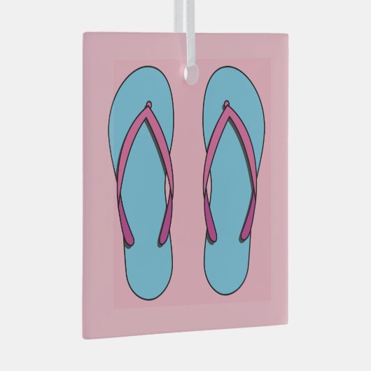 Beach Flip Flops Ornament Aus Glas (Vorderseite Rechts)