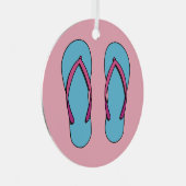 Beach Flip Flops Ornament Aus Metall (Vorderseite Rechts)
