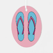 Beach Flip Flops Ornament Aus Metall (Vorderseite links)