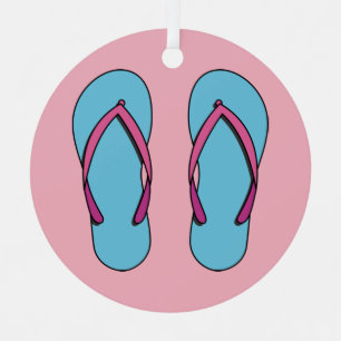 Beach Flip Flops Ornament Aus Metall