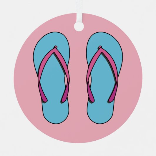 Beach Flip Flops Ornament Aus Metall (Vorderseite)