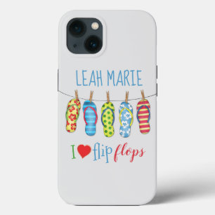 Beach Flip Flops Personalisierte Whimsikfarben Case-Mate iPhone Hülle