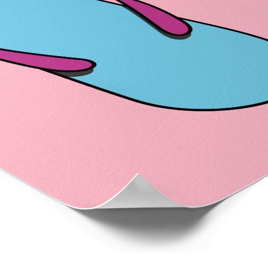 Beach Flip Flops Poster (Ecke)