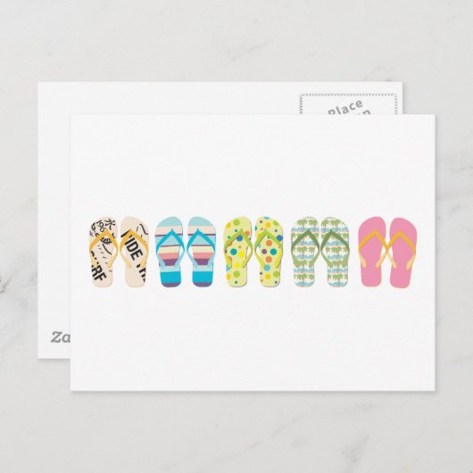 Beach Flip Flops Postkarte (Vorne/Hinten)
