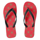 Beach Flip Flops Red Black Kaleidoscope Mandala Badesandalen (Fußbett)