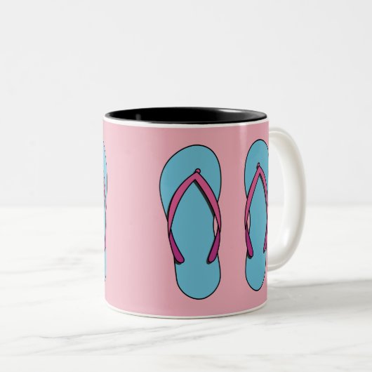 Beach Flip Flops Zweifarbige Tasse (VorderseiteRechts)