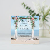 Beach Floral Arbor Hochzeitseinladung Einladung (Stehend Vorderseite)