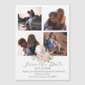 Beach Floral Sand Dollar und Starfish Multi-Foto Magnetkarte (Vorderseite)