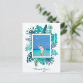 Beach Foliage Wedge Foto Personalisiert Vielen Dan Postkarte (Stehend Vorderseite)