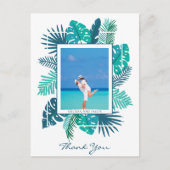 Beach Foliage Wedge Foto Personalisiert Vielen Dan Postkarte (Vorderseite)
