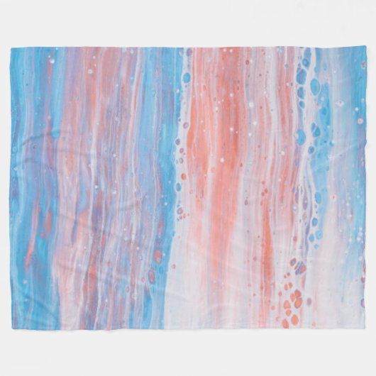 *~* Beach Forelle Abstrakt Türkis Pfirsich Fleecedecke (Vorderseite (Horizontal))