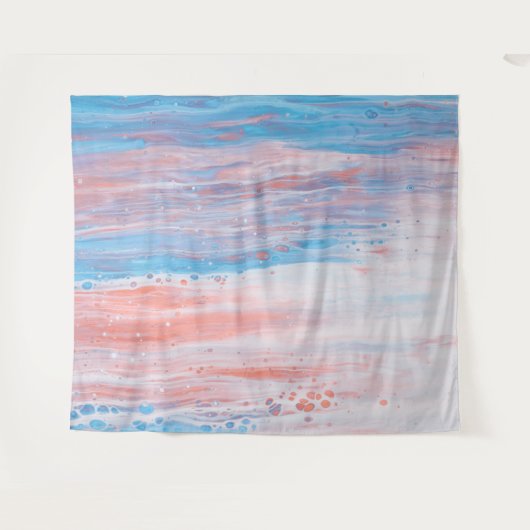 *~* Beach Forelle Abstrakt Türkis Pfirsich Wandteppich (Vorderseite (Horizontal))