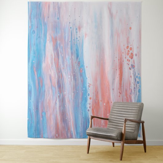 *~* Beach Forelle Abstrakt Türkis Pfirsich Wandteppich (Beispiel)