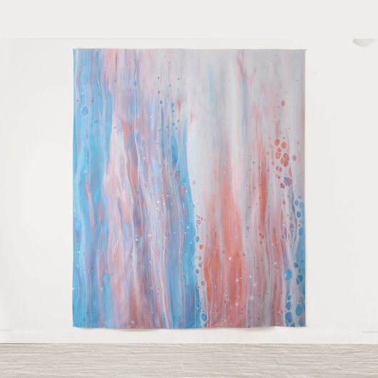 *~* Beach Forelle Abstrakt Türkis Pfirsich Wandteppich (Vorderseite)