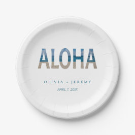 Beach Foto Aloha Hawaii Hochzeit in Urlaubsort Pappteller