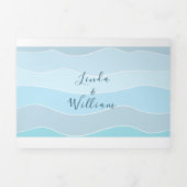 Beach Foto Blue Wedding Dreifach Gefaltete Einladung (Cover)