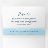 Beach Foto Blue Wedding Dreifach Gefaltete Einladung (Innen Erste Seite)