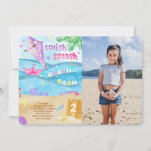 Beach Foto Einladungen (Vorderseite)