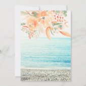 Beach Foto florale Aquarell Boho Brautparty Einladung (Rückseite)