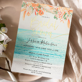 Beach Foto florale Aquarell Boho Brautparty Folieneinladung