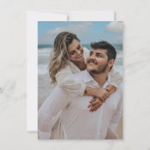 Beach Foto Hochzeit in Urlaubsort Save the Date (Rückseite)