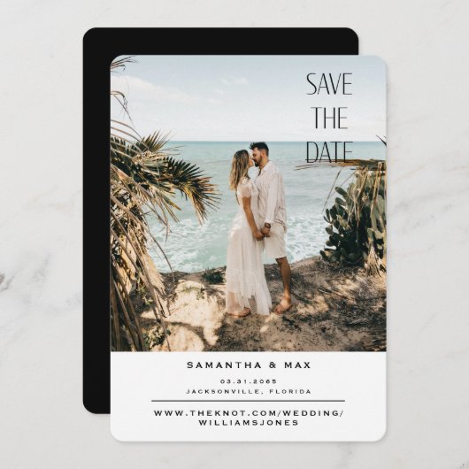 Beach Foto Hochzeit Sichern Sie das Datum Save The Date (Vorne/Hinten)