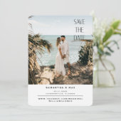 Beach Foto Hochzeit Sichern Sie das Datum Save The Date (Stehend Vorderseite)