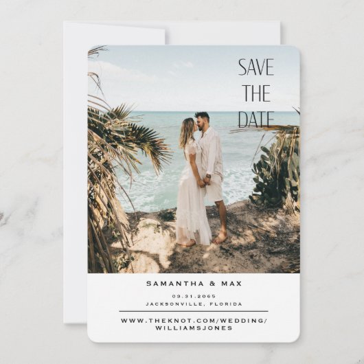 Beach Foto Hochzeit Sichern Sie das Datum Save The Date (Vorderseite)