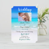 Beach Foto Hochzeiten Einladungen (Stehend Vorderseite)