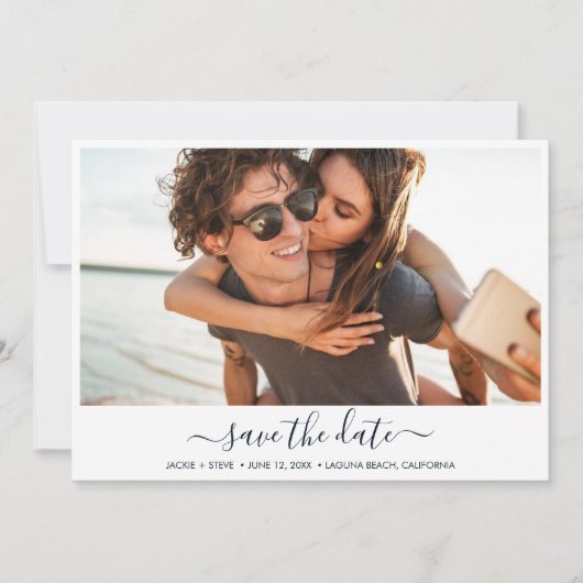 Beach Foto Moderne Hochzeit Save The Date (Vorderseite)