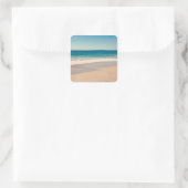 Beach Foto Ocean Blue Landschaftlich Quadratischer Aufkleber (Tasche)