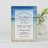 Beach Foto Ozean Einladungen für Hochzeiten (Stehend Vorderseite)