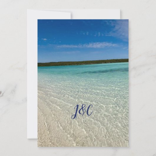 Beach Foto Ozean Einladungen für Hochzeiten (Rückseite)