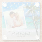 Beach Foto Palm String Lights Zielort Glasuntersetzer (Rückseite)