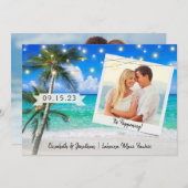 Beach Foto Palm String Lights Zielort Save The Date (Vorne/Hinten)