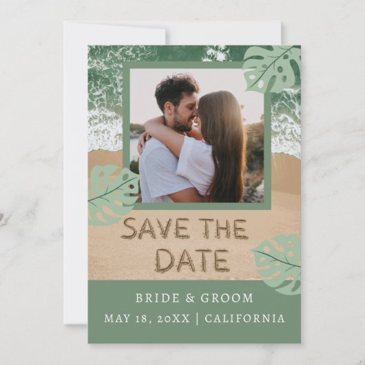 Beach Foto Save the Date Einladung (Vorderseite)