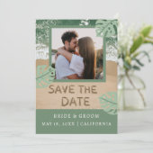 Beach Foto Save the Date Einladung (Stehend Vorderseite)