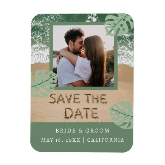 Beach Foto Save the Date Einladung Magnet (Vertikal)