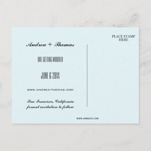 Beach Foto Save the Date Postkarte (Rückseite)