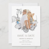 Beach Foto Sommerhochzeit retten das Datum Save The Date (Vorderseite)