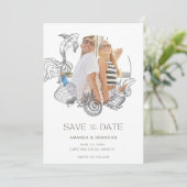 Beach Foto Sommerhochzeit retten das Datum Save The Date (Stehend Vorderseite)